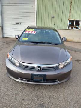 2012 Honda Civic for sale at L A Used Cars in Abington MA