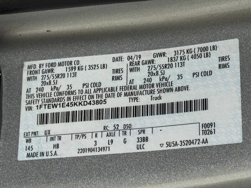 2019 Ford F-150 Lariat