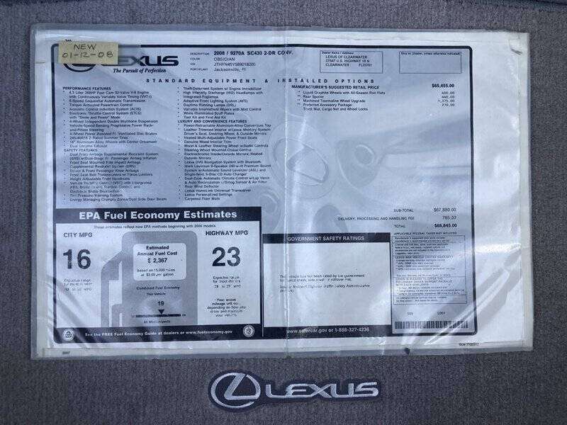 2008 Lexus SC 430