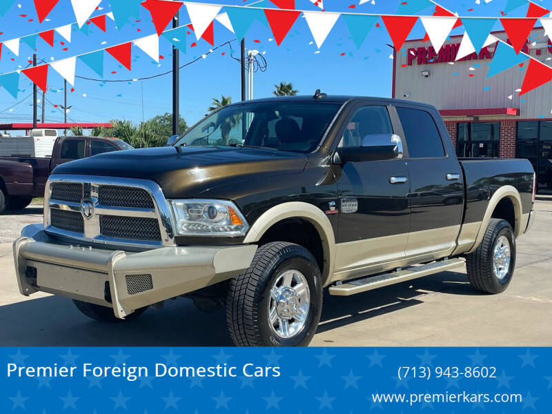 2013 RAM Ram Pickup 2500 for sale at Premier Foreign Domestic Cars in Houston TX