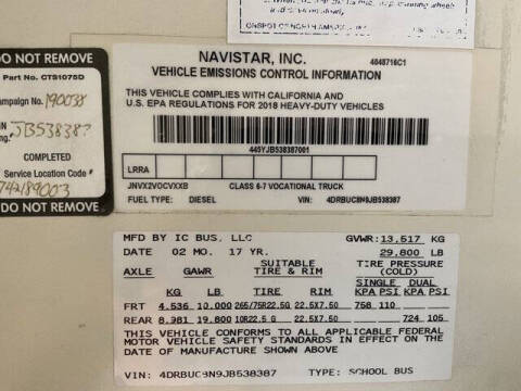 2018 IC Bus CE Series