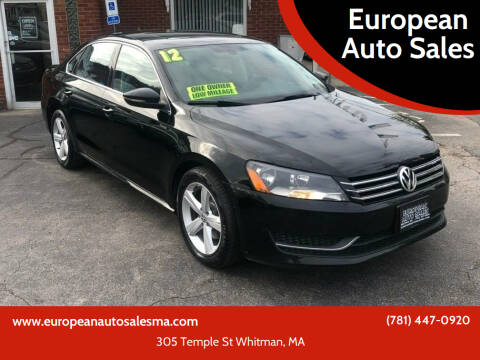 2012 Volkswagen Passat for sale at European Auto Sales in Whitman MA