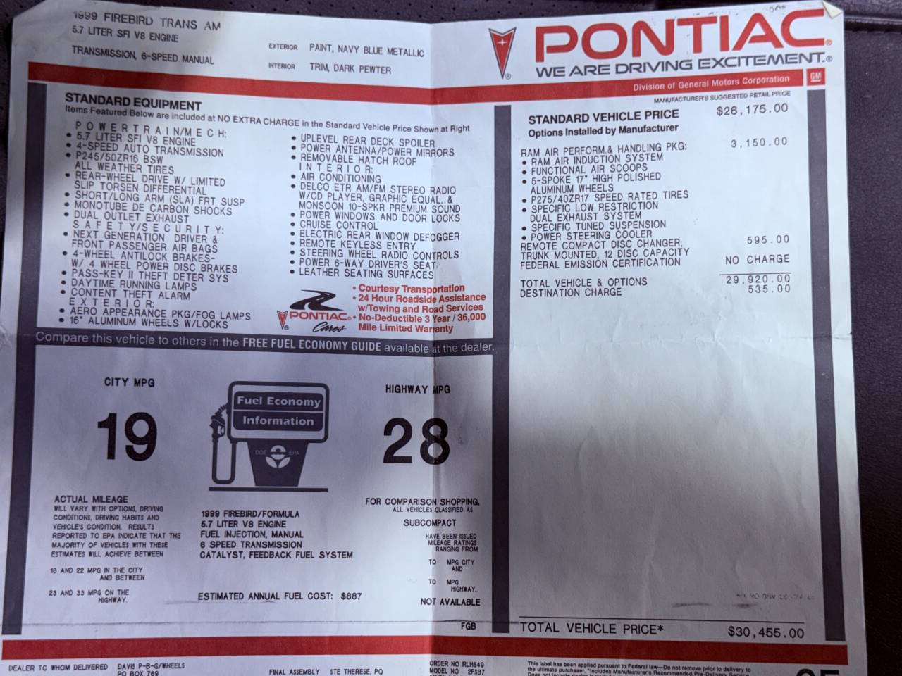 1999 Pontiac Firebird 7