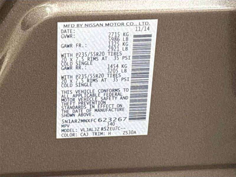 2015 Nissan Pathfinder Platinum