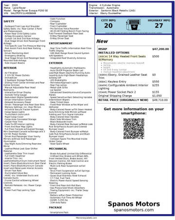 2020 Land Rover Range Rover Evoque SE