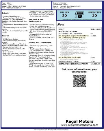 2012 Toyota Camry SE