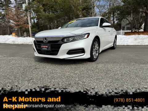 2018 Honda Accord for sale at A-K Motors and Repair in Tewksbury MA
