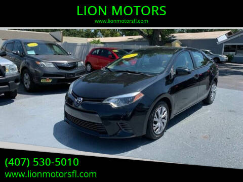 2015 Toyota Corolla for sale at LION MOTORS in Orlando FL