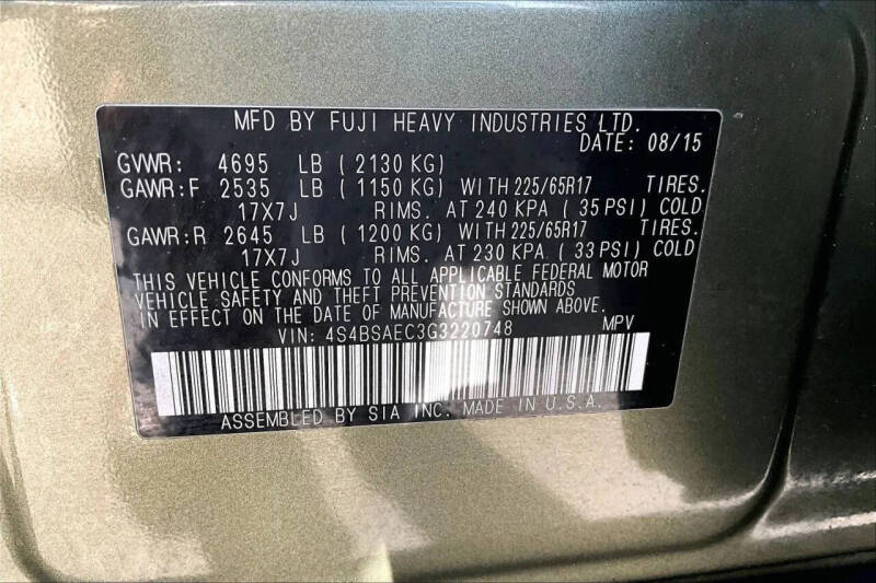 2016 Subaru Outback 2.5i Premium