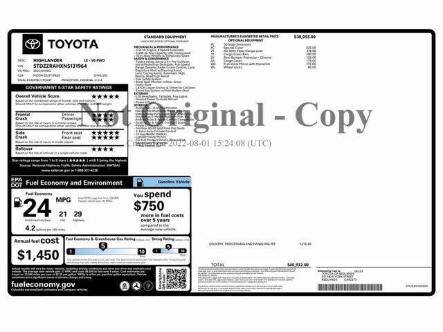 2022 Toyota Highlander LE