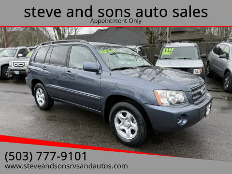2002 Toyota Highlander for sale at steve and sons auto sales in Happy Valley OR