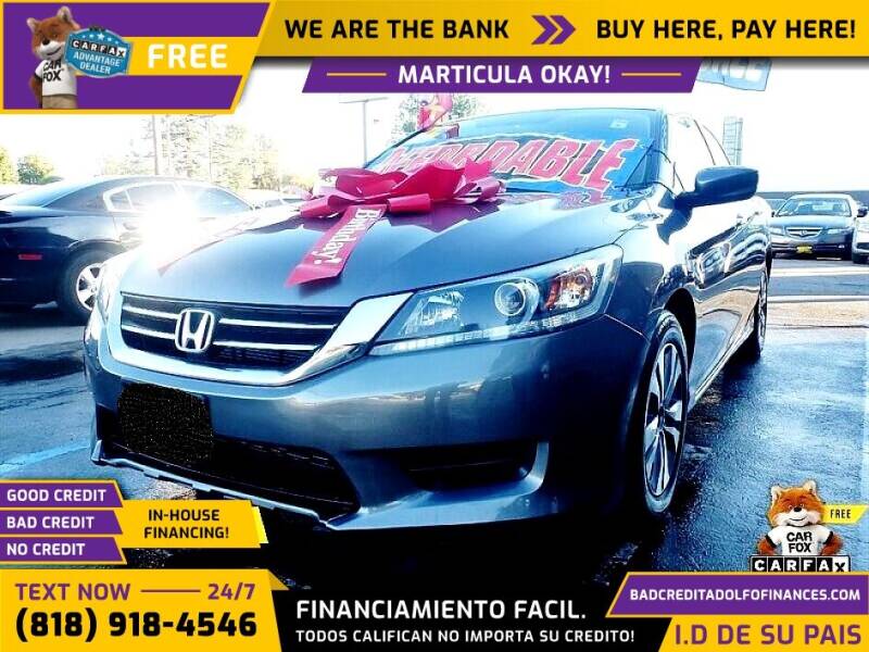 2015 Honda Accord for sale at Adolfo Finances in Los Angeles CA