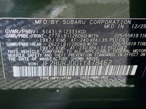 2026 Subaru Outback Touring XT
