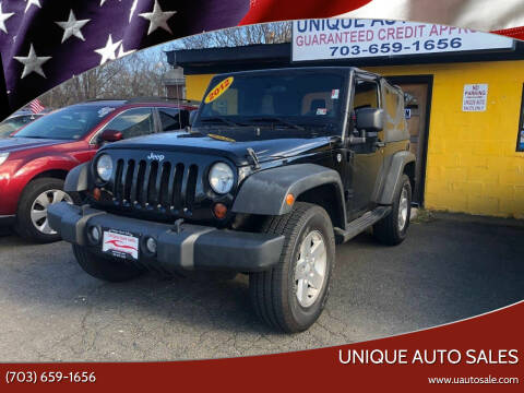 2012 Jeep Wrangler for sale at Unique Auto Sales in Marshall VA