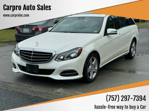 2014 Mercedes-Benz E-Class for sale at Carpro Auto Sales in Chesapeake VA