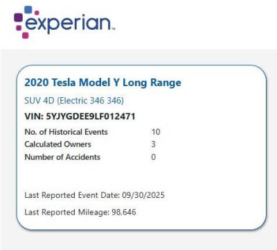 2020 Tesla Model Y Long Range