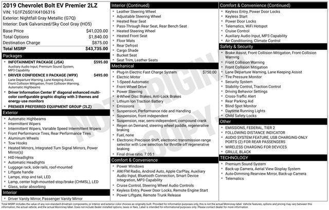 2019 Chevrolet Bolt EV Premier