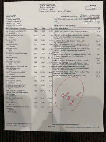 2002 Chevrolet Silverado 3500 LS