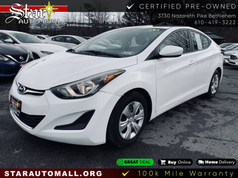 2016 Hyundai Elantra for sale at Star Auto Mall in Bethlehem PA