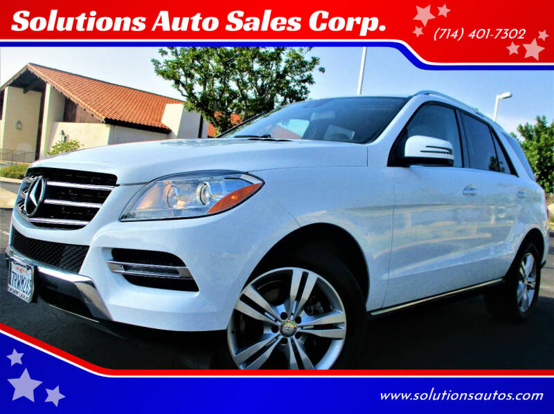 2015 Mercedes-Benz M-Class for sale at Solutions Auto Sales Corp. in Orange CA