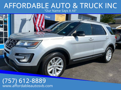 2016 Ford Explorer for sale at AFFORDABLE AUTO & TRUCK INC in Virginia Beach VA