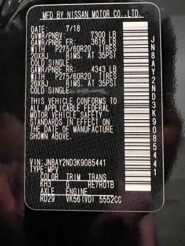 2019 Nissan Armada Platinum