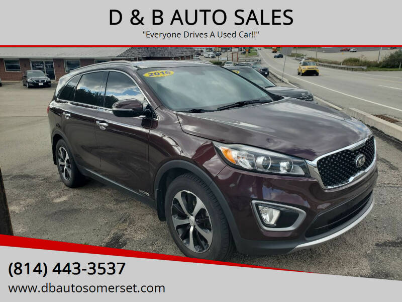 2016 Kia Sorento for sale at D & B AUTO SALES in Somerset PA