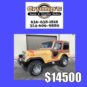 1981 Jeep CJ-5 for sale at CRUMP'S AUTO & TRAILER SALES in Crystal City MO