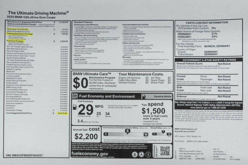 2025 BMW 4 Series 430i xDrive Gran Coupe