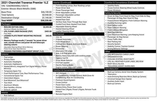 2021 Chevrolet Traverse Premier's photo