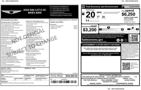 2024 Genesis G90 3.5T e-Supercharger