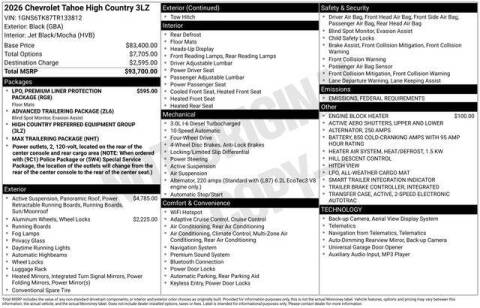 2026 Chevrolet Tahoe High Country