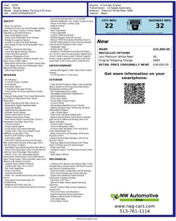 2018 Honda Accord Touring