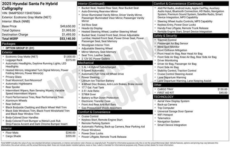 2025 Hyundai Santa Fe Hybrid Calligraphy
