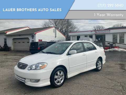 2004 Toyota Corolla for sale at LAUER BROTHERS AUTO SALES in Dover PA