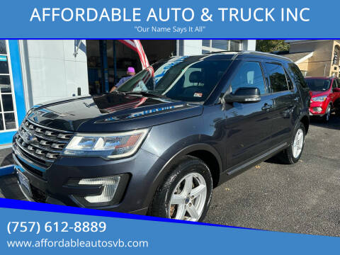 2017 Ford Explorer for sale at AFFORDABLE AUTO & TRUCK INC in Virginia Beach VA