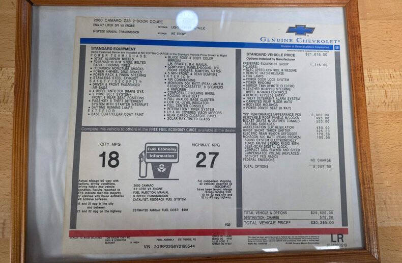 2000 Chevrolet Camaro