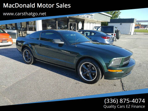2008 Ford Mustang for sale at MacDonald Motor Sales in High Point NC