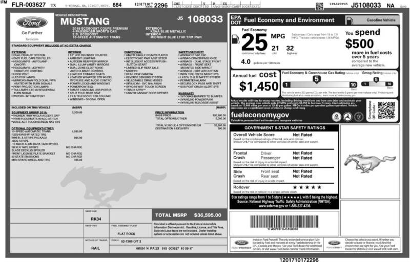 2018 Ford Mustang EcoBoost Premium