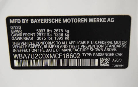 2021 BMW 7 Series 750i xDrive