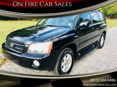 2002 Toyota Highlander for sale at On Fire Car Sales in Tampa FL