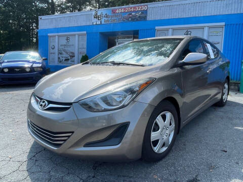 2016 Hyundai Elantra for sale at 4 Brothers Auto Sales LLC in Brookhaven GA