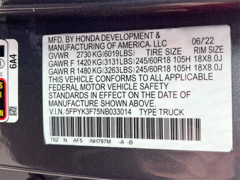 2022 Honda Ridgeline RTL-E