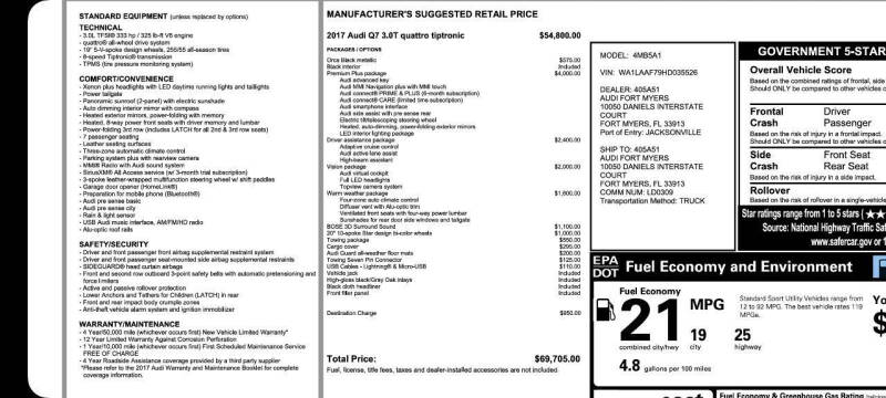 2017 Audi Q7 3.0T quattro Premium Plus