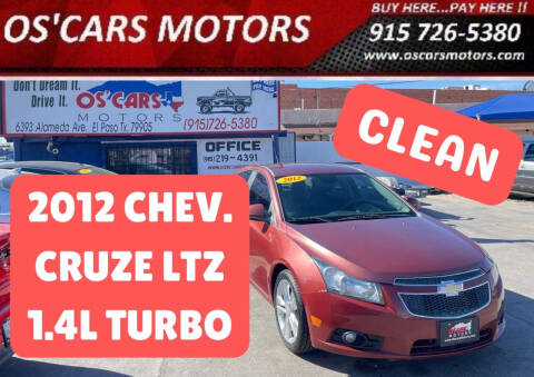 2012 Chevrolet Cruze for sale at Os'Cars Motors in El Paso TX