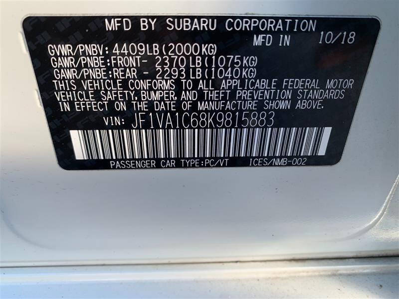 2019 Subaru WRX Premium