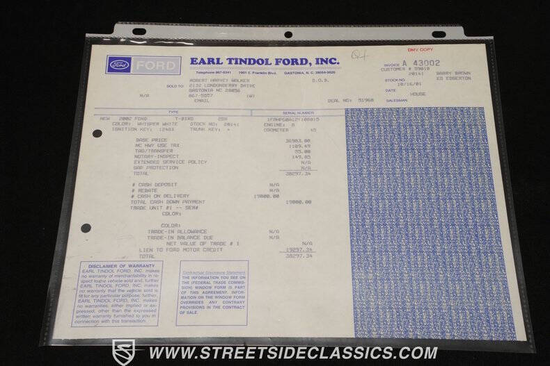 2002 Ford Thunderbird Deluxe