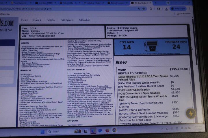2014 Bentley Continental GT V8