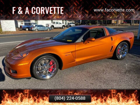 2009 Chevrolet Corvette for sale at F & A Corvette in Colonial Beach VA