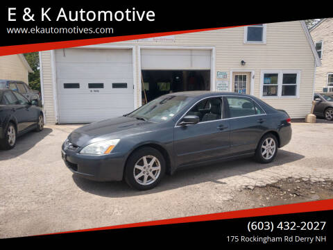 2003 Honda Accord for sale at E & K Automotive in Derry NH